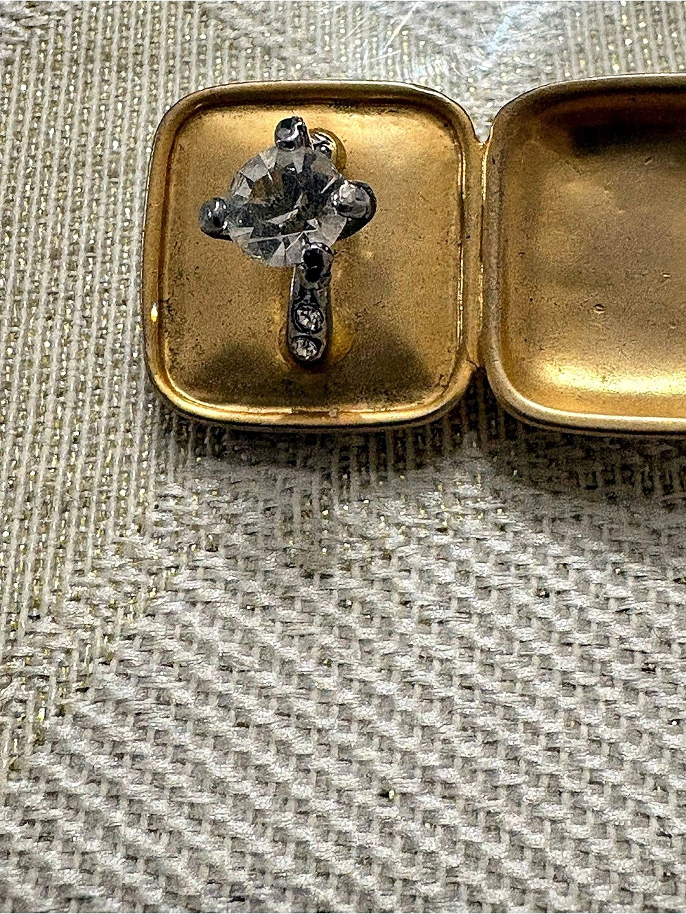 Rhinestone Brooch in Gold & Gray